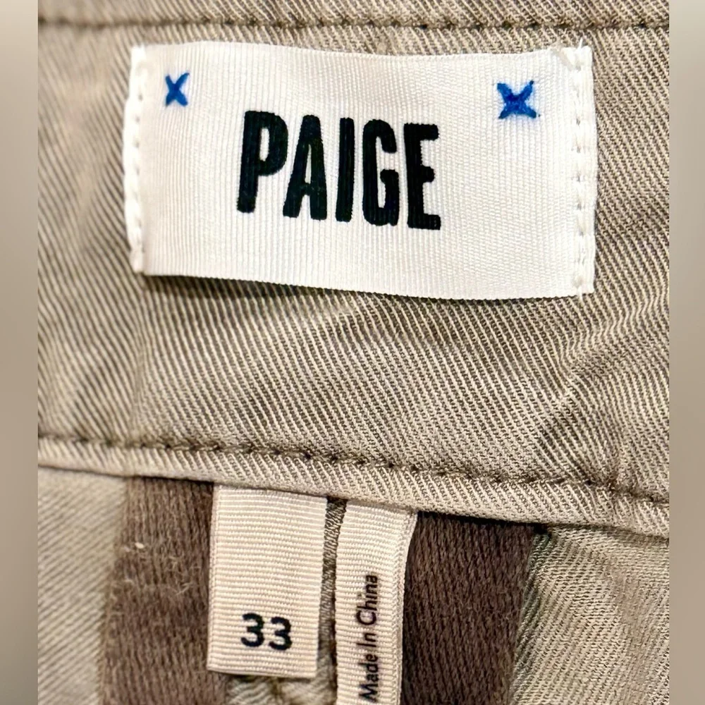 PAIGE Women’s Anessa Tie Waist‎ Pleated Shorts Vintage Moss Taupe Size 33